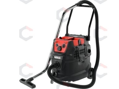Vakuuminis dulkių siurblys – automatinis filtro kratytuvas, pneumo sinchronizacija – 40 l | 1600/3600 W (YT-85718) Vakuuminis dulkių siurblys – automatinis filtro kratytuvas, pneumo sinchronizacija – 40 l | 1600/3600 W (YT-85718)