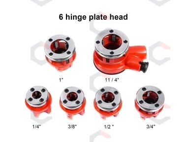 Vamzdinių sriegpjovių rinkinys su terkšle | 1/4"-1,1/4" | 6 vnt. (EQ-7630)