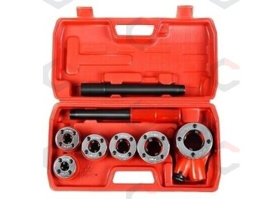 Vamzdinių sriegpjovių rinkinys su terkšle | 1/4"-1,1/4" | 6 vnt. (EQ-7630)