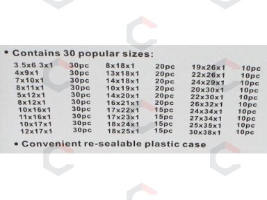 Varinių tarpinių asortimentas | 580 vnt. (SK01004) Varinių tarpinių asortimentas | 580 vnt. (SK01004)