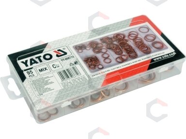 Varinių tarpinių įpresuotų guma rinkinys | Ø 8-20 mm | 95 vnt. (YT-068713) Varinių tarpinių įpresuotų guma rinkinys | Ø 8-20 mm | 95 vnt. (YT-068713)