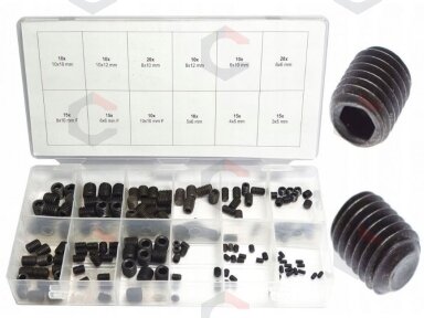 Varžtelių be galvutės rinkinys Hex | 160 vnt. (SK01056)