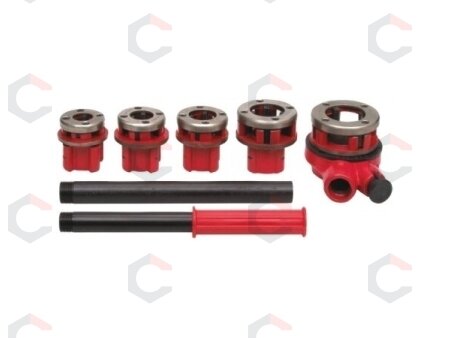Vamzdinių sriegpjovių rinkinys su terkšle | 3/8"- 1 1/4" | 5 vnt. (EQ-7629) 2 Vamzdinių sriegpjovių rinkinys su terkšle | 3/8"- 1 1/4" | 5 vnt. (EQ-7629) 2