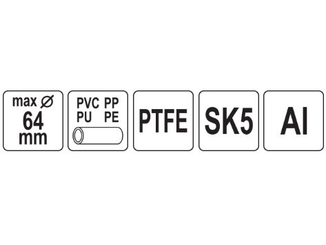 Plastikinių vamzdžių žirklės YATO | Ø 3–64 mm | PTFE dengta SK5 geležtė (YT-22295) 5 Plastikinių vamzdžių žirklės YATO | Ø 3–64 mm | PTFE dengta SK5 geležtė (YT-22295) 5