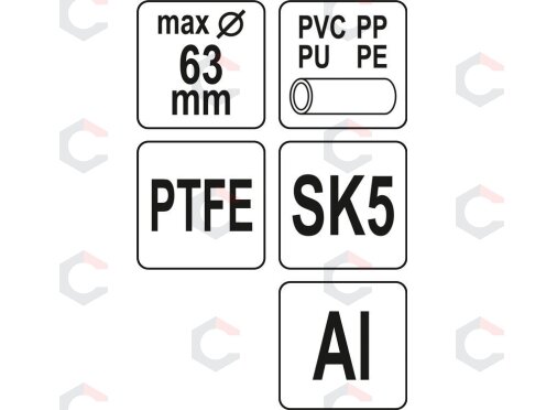Vamzdžio pjoviklis | PTFE | 0-63 mm (YT-22273) 4