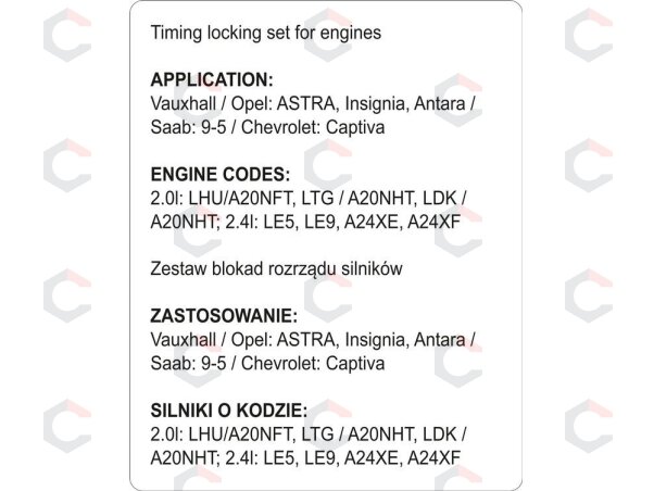 Variklio fiksavimo įrankių rinkinys | Opel / Saab / Chevrolet (YT-06027) 4 Variklio fiksavimo įrankių rinkinys | Opel / Saab / Chevrolet (YT-06027) 4