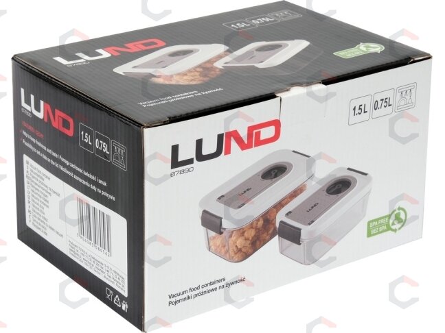 Vakuuminių maisto indų rinkinys | 0,75 l + 1,5 l | su datos žymėjimu | 2 vnt. (67890) 5 Vakuuminių maisto indų rinkinys | 0,75 l + 1,5 l | su datos žymėjimu | 2 vnt. (67890) 5
