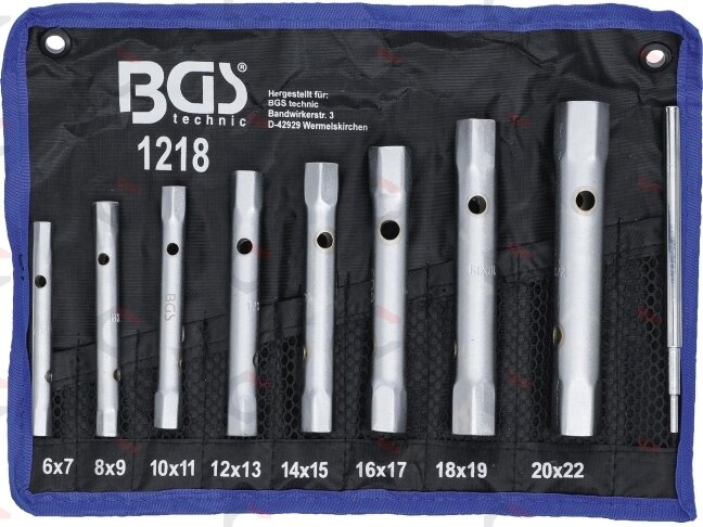 Vamzdinių raktų rinkinys | 6x7 - 20x22 mm | 8 vnt. (1218) 1 Vamzdinių raktų rinkinys | 6x7 - 20x22 mm | 8 vnt. (1218) 1