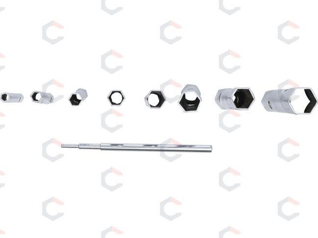 Vamzdinių raktų rinkinys | 6x7 - 20x22 mm | 8 vnt. (1218) 3 Vamzdinių raktų rinkinys | 6x7 - 20x22 mm | 8 vnt. (1218) 3