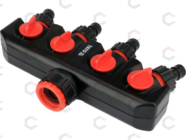 Keturgubas čiaupo adapteris | G3/4 ir G1 | 4 išėjimai (YT-89103) 4 Keturgubas čiaupo adapteris | G3/4 ir G1 | 4 išėjimai (YT-89103) 4