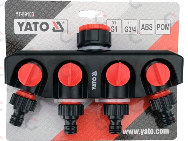 Keturgubas čiaupo adapteris | G3/4 ir G1 | 4 išėjimai (YT-89103) 5 Keturgubas čiaupo adapteris | G3/4 ir G1 | 4 išėjimai (YT-89103) 5