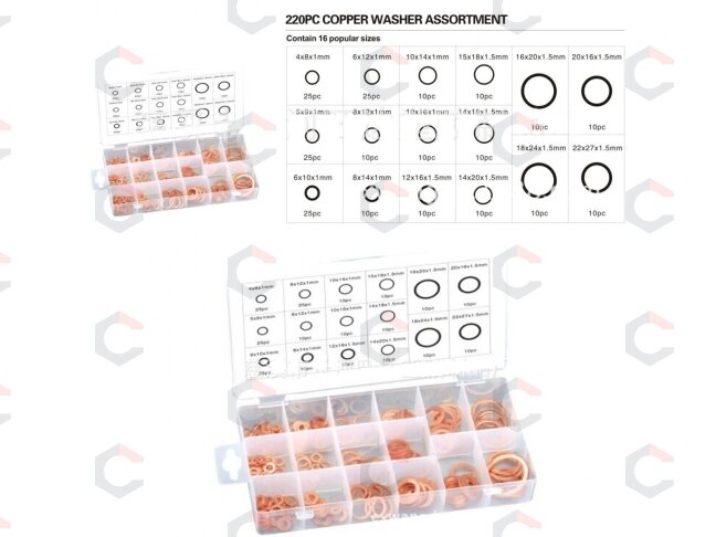 Varinių tarpinių asortimentas | 220 vnt. (SK01002) 1 Varinių tarpinių asortimentas | 220 vnt. (SK01002) 1