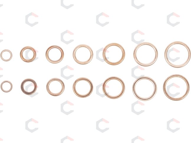Varinių tarpinių įpresuotų guma rinkinys | Ø 6-20 mm | 95 vnt. (9313) 1 Varinių tarpinių įpresuotų guma rinkinys | Ø 6-20 mm | 95 vnt. (9313) 1