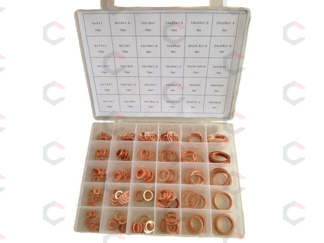 Varinių tarpinių rinkinys | 300 vnt. (8142V) 1 Varinių tarpinių rinkinys | 300 vnt. (8142V) 1