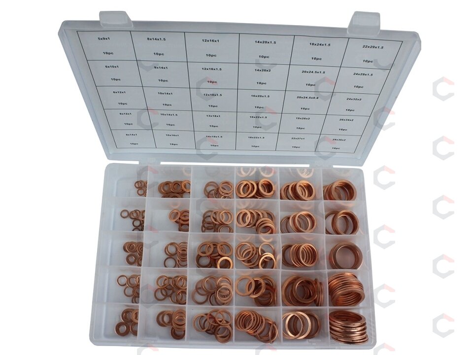 Varinių tarpinių rinkinys | 300 vnt. (8142V) Varinių tarpinių rinkinys | 300 vnt. (8142V)