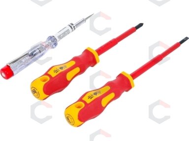 VDE elektriko atsuktuvų rinkinys | 3 vnt. (35810) VDE elektriko atsuktuvų rinkinys | 3 vnt. (35810)