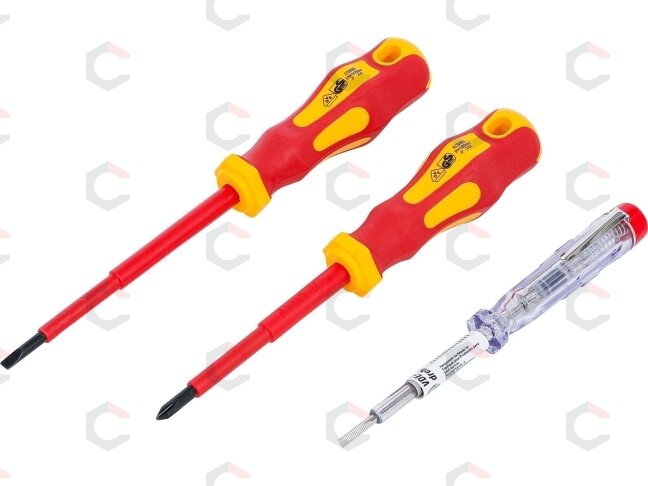 VDE elektriko atsuktuvų rinkinys | 3 vnt. (35810) 1 VDE elektriko atsuktuvų rinkinys | 3 vnt. (35810) 1