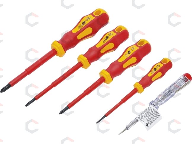 VDE elektriko atsuktuvų rinkinys | Slot SL / cross slot | 5 vnt. (35815) VDE elektriko atsuktuvų rinkinys | Slot SL / cross slot | 5 vnt. (35815)