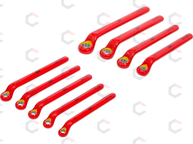 Profesionalus VDE žiedinių veržliarakčių rinkinys | gilus poslinkis | 10 - 24 mm | 9 vnt. (72035) 2 Profesionalus VDE žiedinių veržliarakčių rinkinys | gilus poslinkis | 10 - 24 mm | 9 vnt. (72035) 2