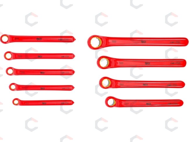 Profesionalus VDE žiedinių veržliarakčių rinkinys | gilus poslinkis | 10 - 24 mm | 9 vnt. (72035) 7 Profesionalus VDE žiedinių veržliarakčių rinkinys | gilus poslinkis | 10 - 24 mm | 9 vnt. (72035) 7