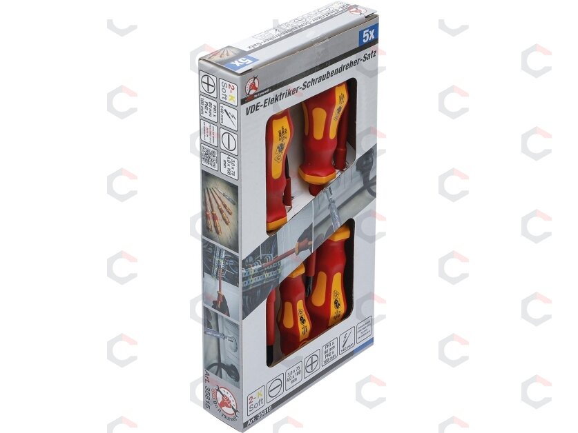VDE elektriko atsuktuvų rinkinys | Slot SL / cross slot | 5 vnt. (35815) 1 VDE elektriko atsuktuvų rinkinys | Slot SL / cross slot | 5 vnt. (35815) 1