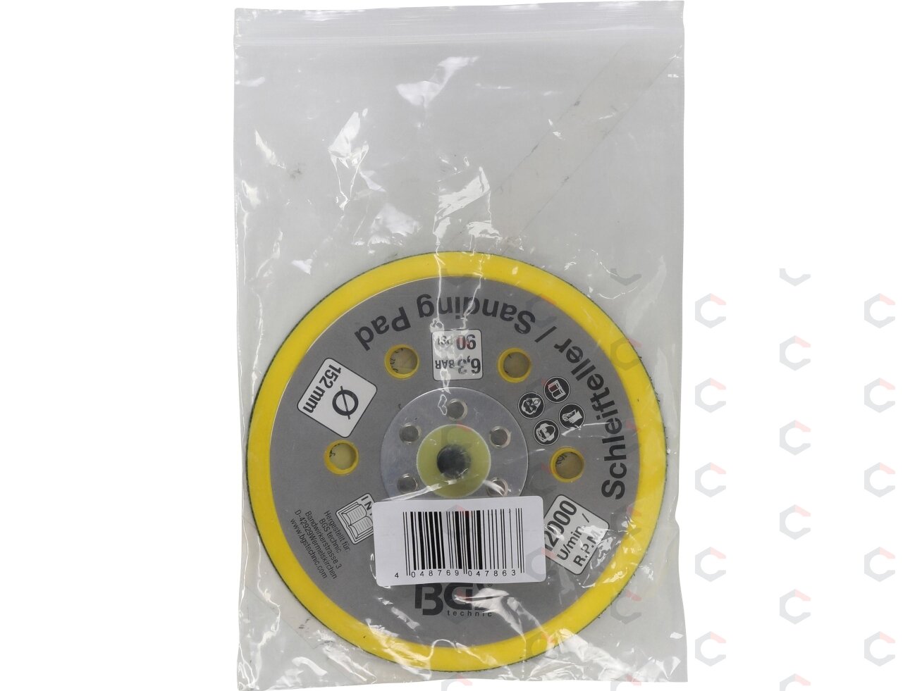 Velcro padas | su skylėmis | BGS 3290, 8688 | Ø 152 mm (8688-23) 1 Velcro padas | su skylėmis | BGS 3290, 8688 | Ø 152 mm (8688-23) 1