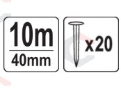 Vejos / sodo apvadai | su smeigtukais | 40 mm 10 m | 20 vnt. (88710) 5 Vejos / sodo apvadai | su smeigtukais | 40 mm 10 m | 20 vnt. (88710) 5
