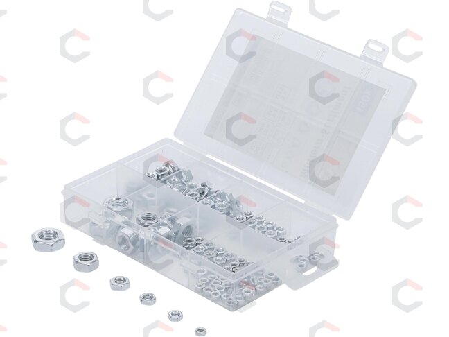 Veržlių rinkinys | M3 - M10 | 150 vnt. (8068) Veržlių rinkinys | M3 - M10 | 150 vnt. (8068)
