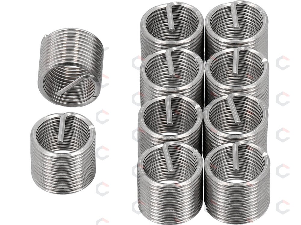 Vieliniai indėklai sriegiui | Helikoliai | M14X1,5 mm | 10 vnt. (YT-176871) 2 Vieliniai indėklai sriegiui | Helikoliai | M14X1,5 mm | 10 vnt. (YT-176871) 2