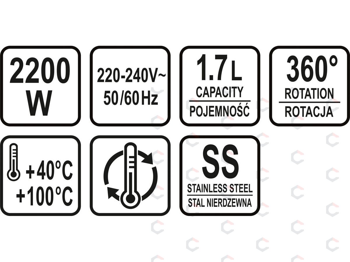 Virdulys stiklinis | Led | temperatūros kontrolė | 1.7 l (68173) 6 Virdulys stiklinis | Led | temperatūros kontrolė | 1.7 l (68173) 6