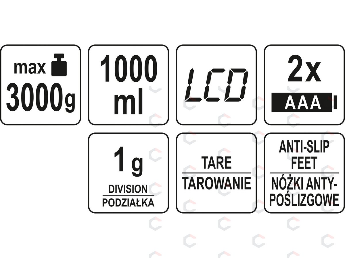 Virtuvinės svarstyklės su dubeniu | 1000 ml (68360) 5 Virtuvinės svarstyklės su dubeniu | 1000 ml (68360) 5