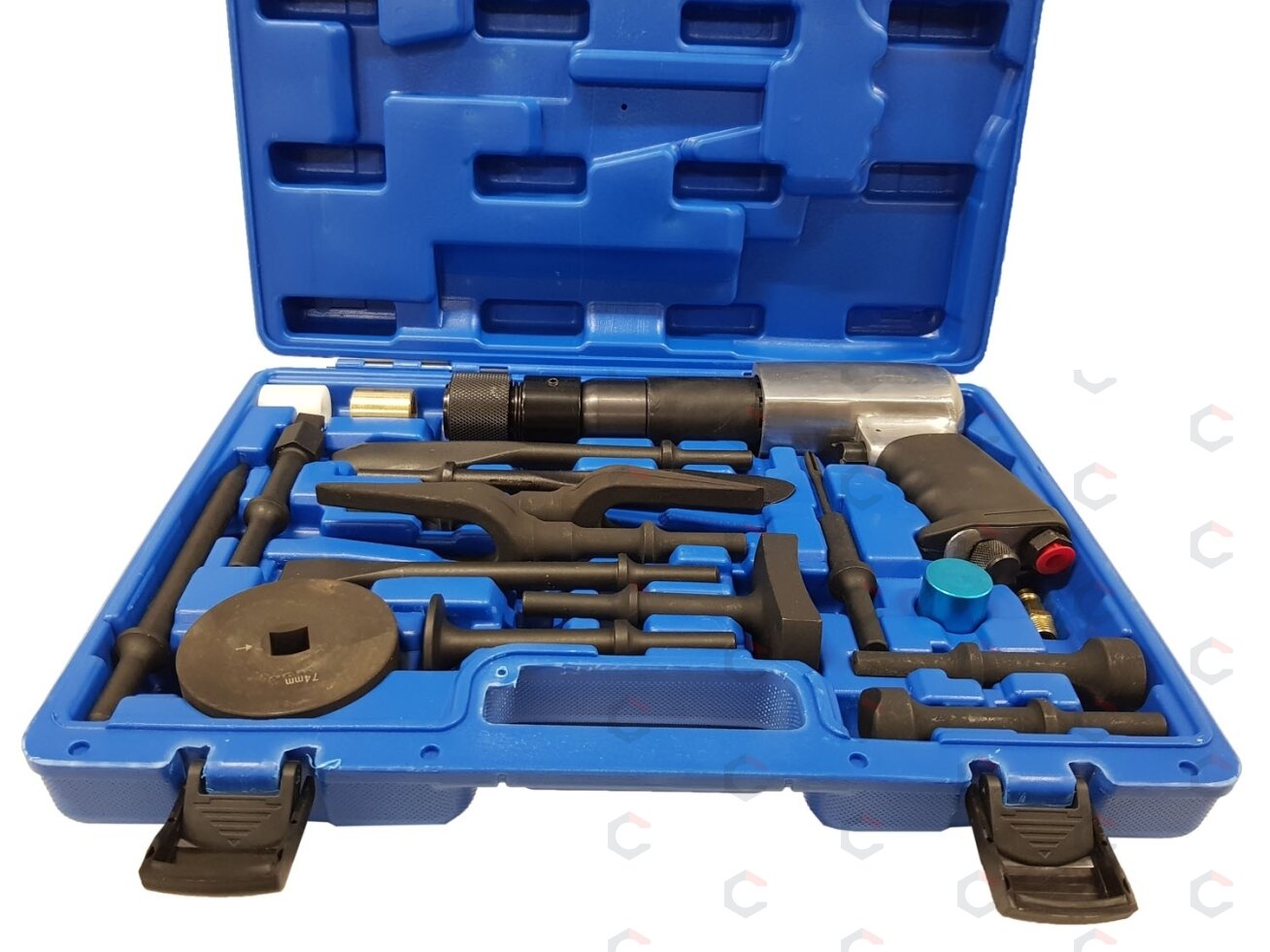 Vibro / smūginių kaltų / iškalėjų / nuėmėjų rinkinys su pneumatiniu plaktuku | 16 vnt. (H2316) 1 Vibro / smūginių kaltų / iškalėjų / nuėmėjų rinkinys su pneumatiniu plaktuku | 16 vnt. (H2316) 1