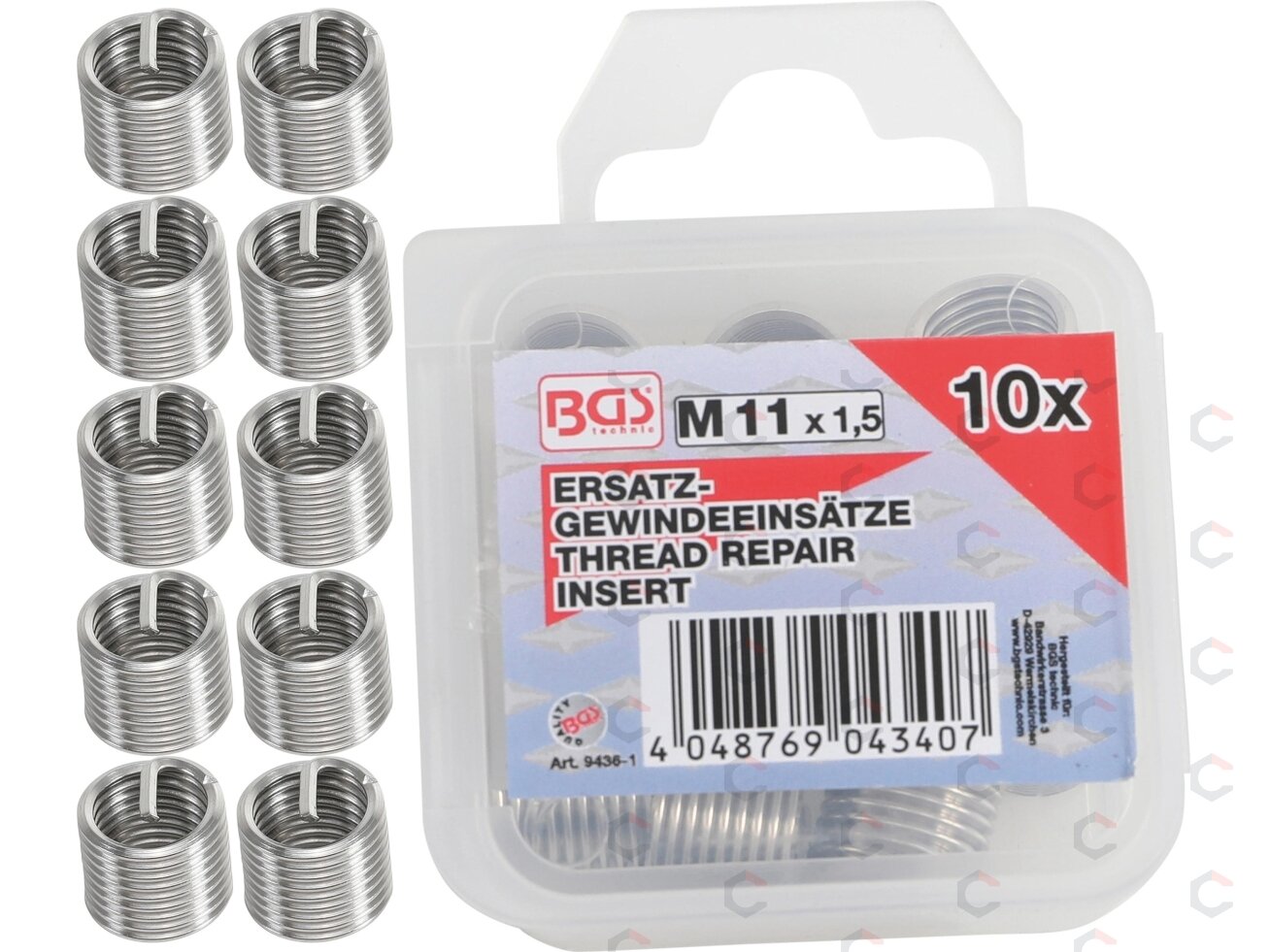 Vieliniai indėklai sriegiui | Helikoliai | M11 x 1.5 mm | 10 vnt. (9436-1) Vieliniai indėklai sriegiui | Helikoliai | M11 x 1.5 mm | 10 vnt. (9436-1)