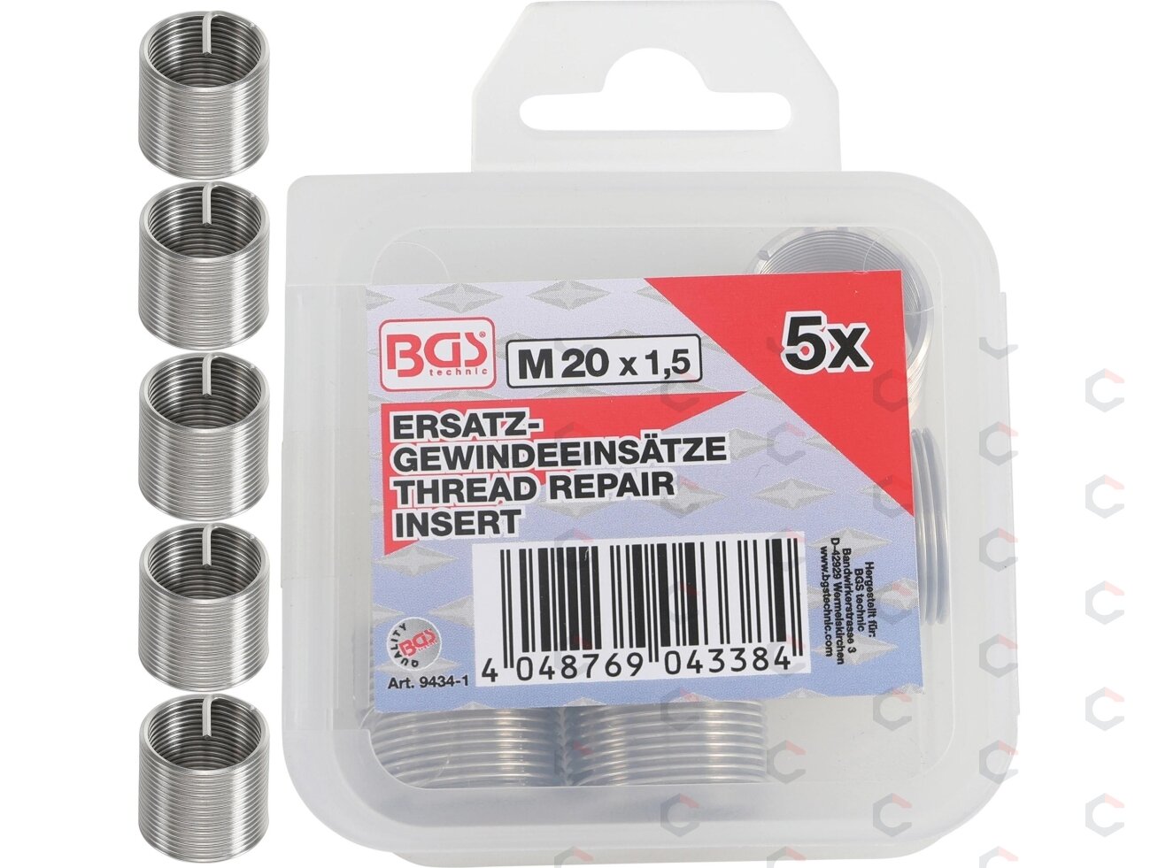 Vieliniai indėklai sriegiui | Helikoliai | M20 x 1.5 mm | 5 vnt. (9434-1) Vieliniai indėklai sriegiui | Helikoliai | M20 x 1.5 mm | 5 vnt. (9434-1)