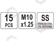 Vieliniai indėklai sriegiui | Helikoliai | M10X1,25 mm | 15 vnt. (YT-176831) 3 Vieliniai indėklai sriegiui | Helikoliai | M10X1,25 mm | 15 vnt. (YT-176831) 3