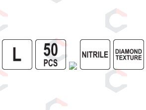 Vienkartinės nitrilinės pirštinės deimantine tekstūra | 50 vnt | dydis L (9) (YT-74742) 7 Vienkartinės nitrilinės pirštinės deimantine tekstūra | 50 vnt | dydis L (9) (YT-74742) 7