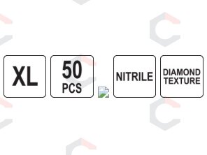 Vienkartinės nitrilinės pirštinės deimantine tekstūra | 50 vnt | dydis XL (10) (YT-74743) 7 Vienkartinės nitrilinės pirštinės deimantine tekstūra | 50 vnt | dydis XL (10) (YT-74743) 7