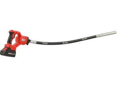 Akumuliatorinis betono vibratorius 18 V, 28 mm, 1,2 m, bešepetėlis, su 4 Ah akumuliatoriumi ir įkrovikliu YATO (YT-826023)
