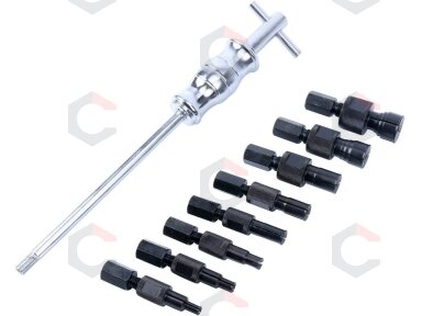 Vidinių nuėmėjų rinkinys su atbuliniu plaktuku | 8-32 mm | 9 vnt. (SK1014) Vidinių nuėmėjų rinkinys su atbuliniu plaktuku | 8-32 mm | 9 vnt. (SK1014)