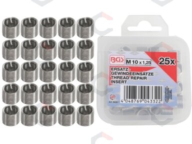 Vieliniai indėklai sriegiui | Helikoliai | M10 x 1.25 mm | 25 vnt. (9428-1) Vieliniai indėklai sriegiui | Helikoliai | M10 x 1.25 mm | 25 vnt. (9428-1)