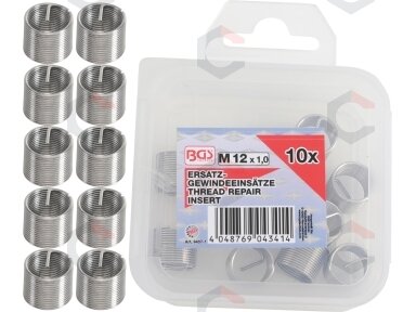Vieliniai indėklai sriegiui | Helikoliai | M12 x 1.0 mm | 10 vnt. (9437-1)