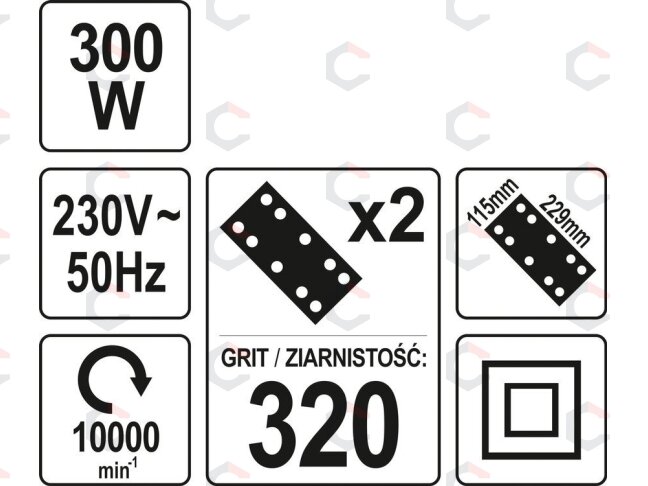 Vibratorius orbitinis | 115 X 229 mm | 300W (YT-82234) 3 Vibratorius orbitinis | 115 X 229 mm | 300W (YT-82234) 3