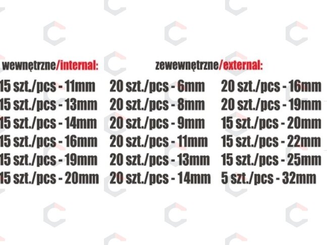 Vidinių ir išorinių žiedų rinkinys (MIX) 300 vnt (SK01013) 3 Vidinių ir išorinių žiedų rinkinys (MIX) 300 vnt (SK01013) 3