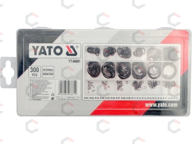 Vidinių žiedų rinkinys | 3-32 mm | 300 vnt (YT-06881) 3 Vidinių žiedų rinkinys | 3-32 mm | 300 vnt (YT-06881) 3