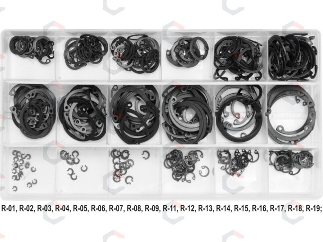 Vidinių žiedų rinkinys | 3-32 mm | 300 vnt (YT-06881) 4 Vidinių žiedų rinkinys | 3-32 mm | 300 vnt (YT-06881) 4