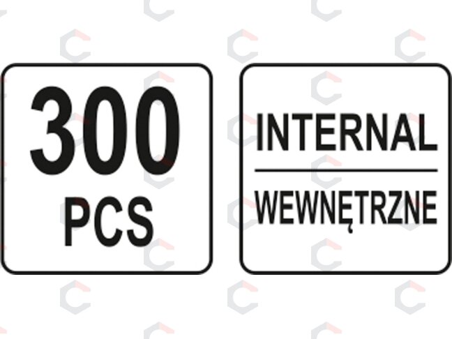 Vidinių žiedų rinkinys | 3-32 mm | 300 vnt (YT-06881) 6 Vidinių žiedų rinkinys | 3-32 mm | 300 vnt (YT-06881) 6