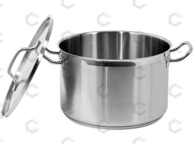 Vidutinio dydžio puodas su dangčiu | nerūdijančio plieno | 28 x 18 cm | 11,1 l (YG-00024) 1 Vidutinio dydžio puodas su dangčiu | nerūdijančio plieno | 28 x 18 cm | 11,1 l (YG-00024) 1
