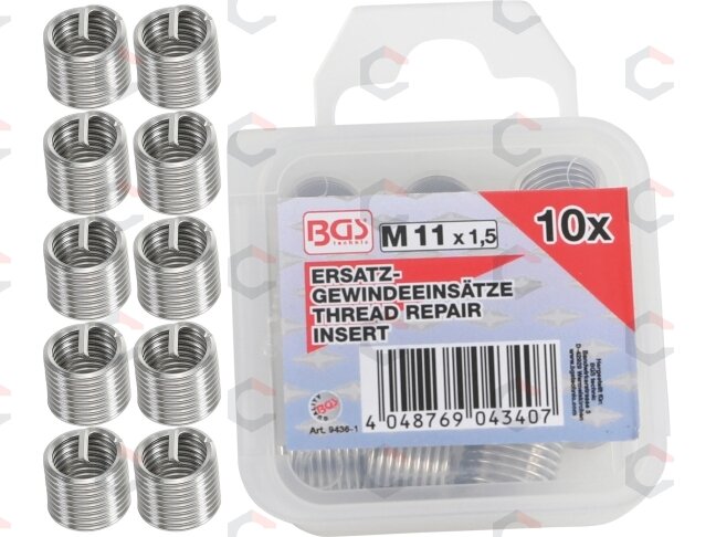 Vieliniai indėklai sriegiui | Helikoliai | M11 x 1.5 mm | 10 vnt. (9436-1) Vieliniai indėklai sriegiui | Helikoliai | M11 x 1.5 mm | 10 vnt. (9436-1)