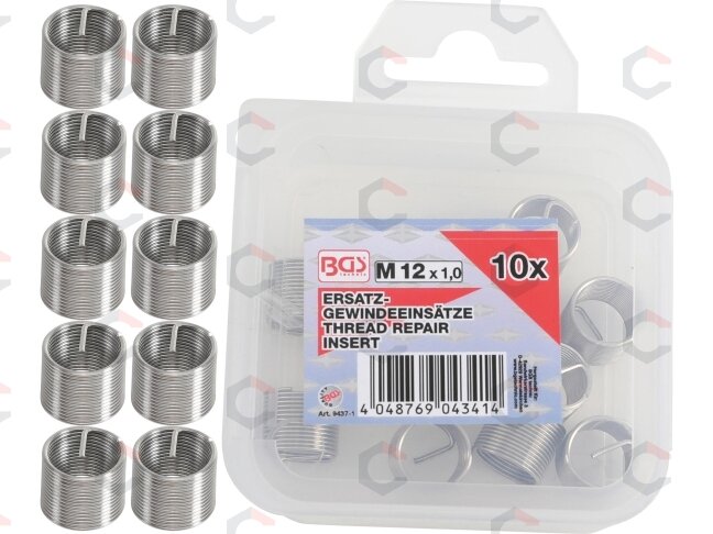 Vieliniai indėklai sriegiui | Helikoliai | M12 x 1.0 mm | 10 vnt. (9437-1) Vieliniai indėklai sriegiui | Helikoliai | M12 x 1.0 mm | 10 vnt. (9437-1)
