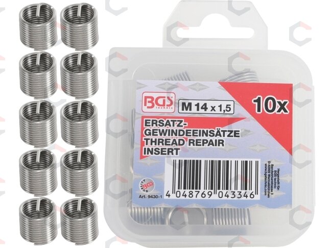 Vieliniai indėklai sriegiui | Helikoliai | M14 x 1,5 mm | 10 vnt.. (9430-1) Vieliniai indėklai sriegiui | Helikoliai | M14 x 1,5 mm | 10 vnt.. (9430-1)